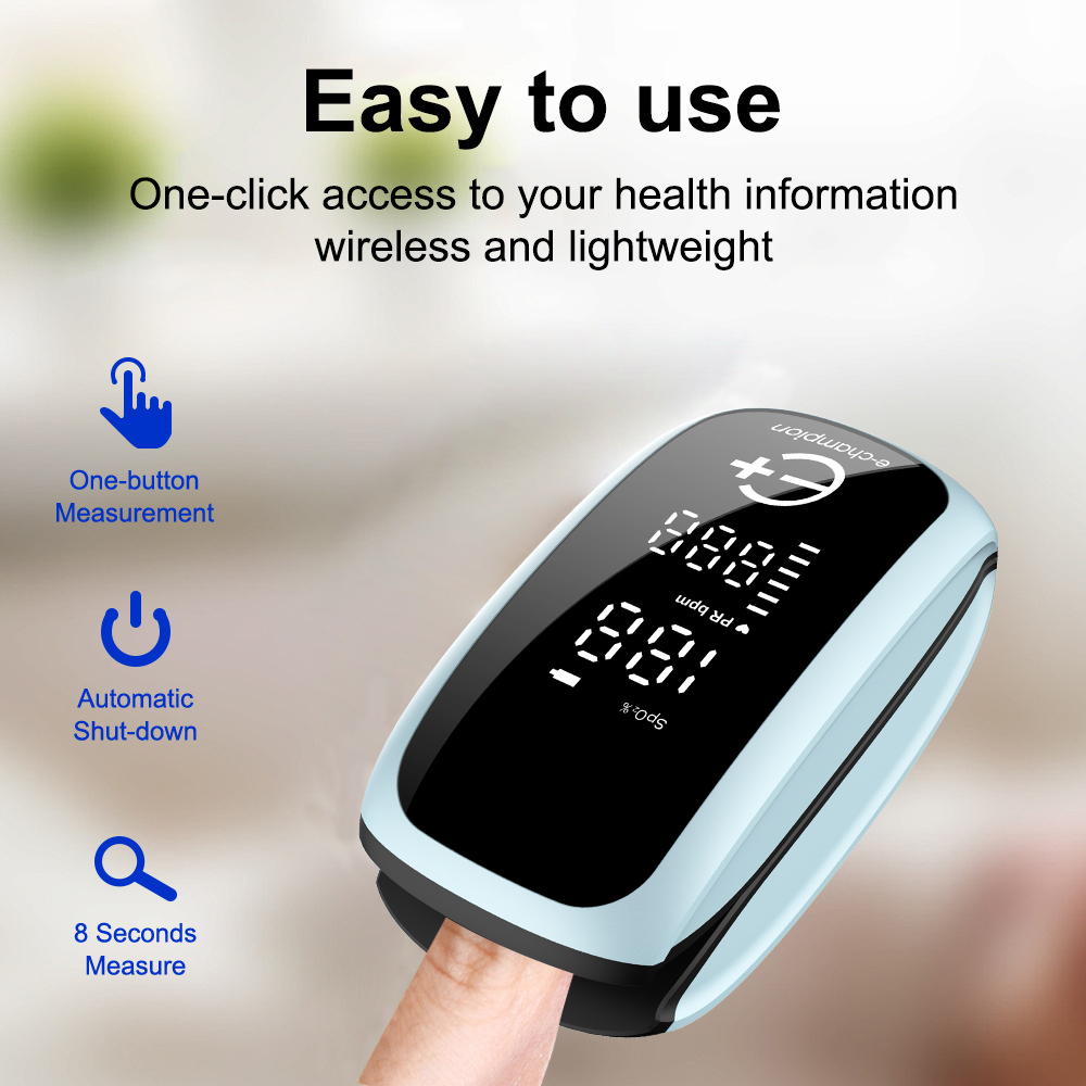 Pulse Oximeter Fingertip Rechargeable - Oxímetro médico recargable con correa, pulsera