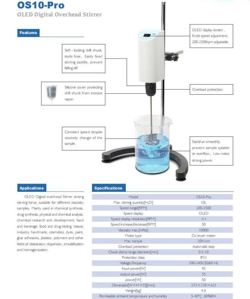 Agitador superior de laborator - Lab Equipment reseña y precio
