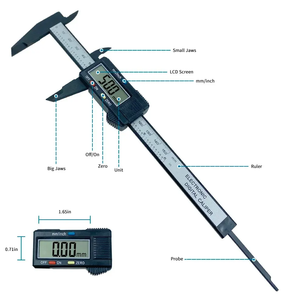 Calibrador Digital de Fibra de - Digital Caliper 150Mm Stainless Steel reseña y precio