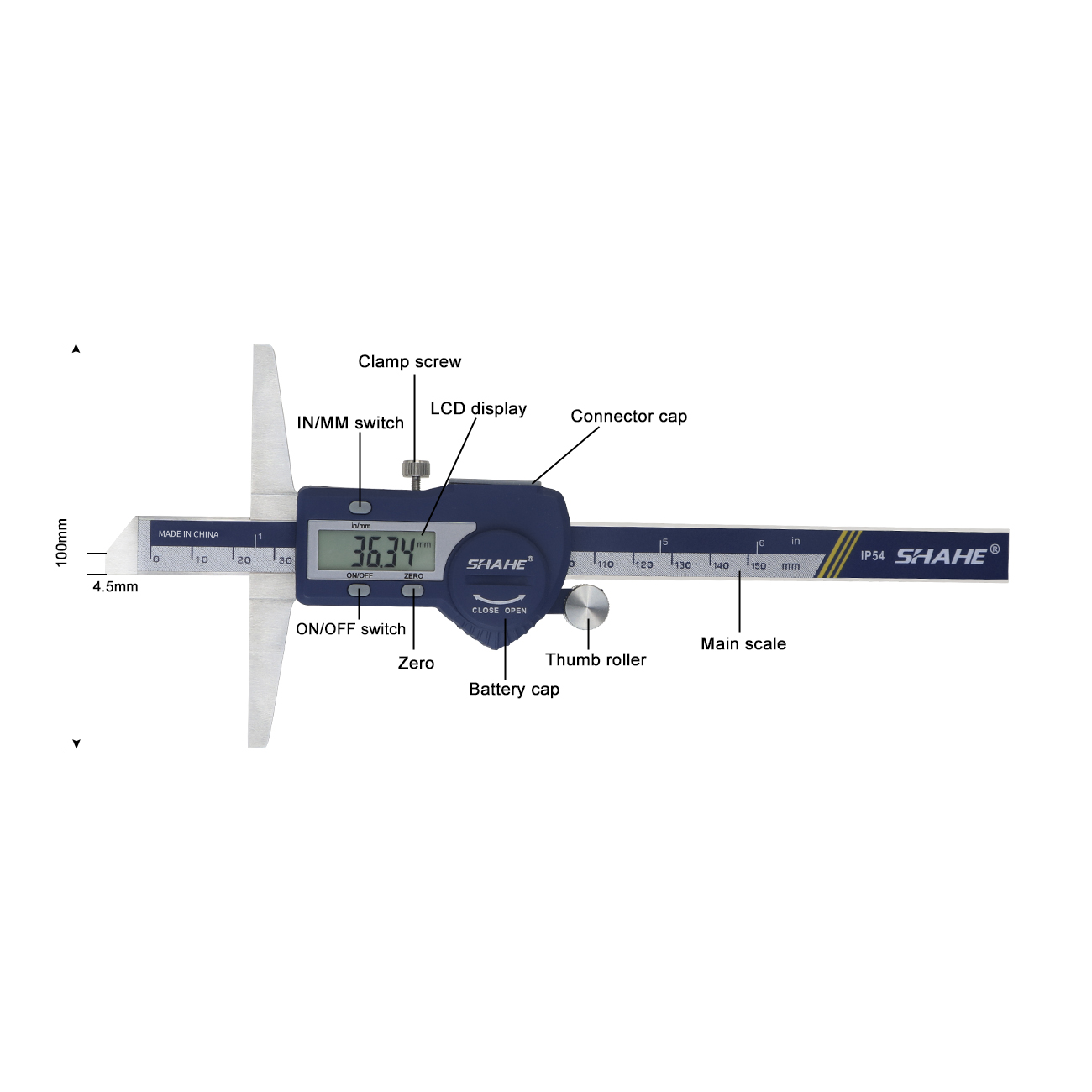 SHAHE-calibrador de profundida - Digital Caliper 150Mm Stainless Steel reseña y precio